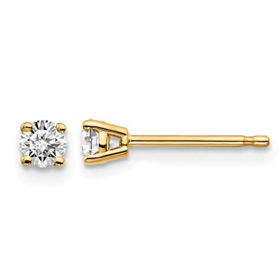 1/4 Carat (ctw VS2-Si1D-E-F) Lab Grown Diamond Solitaire Stud Earrings in 14K Yellow Gold Image 1