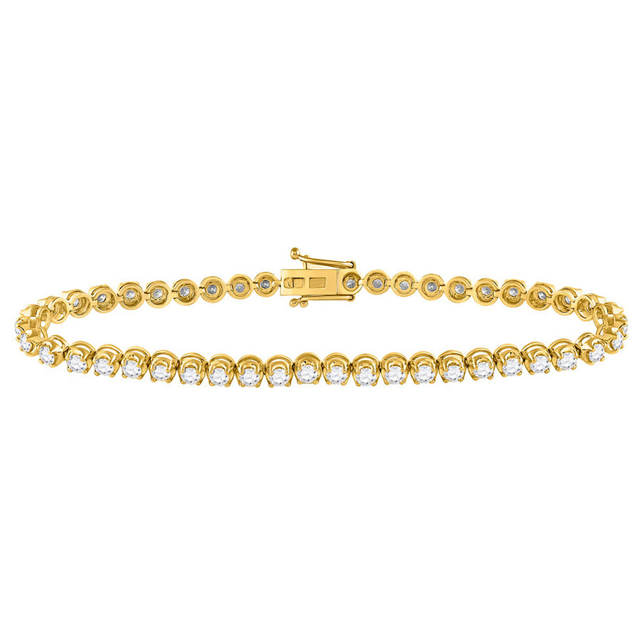 14K Yellow Gold Tennis Bracelet with Diamonds 4.00 Carats (ctw H-I I2-I3) Image 1