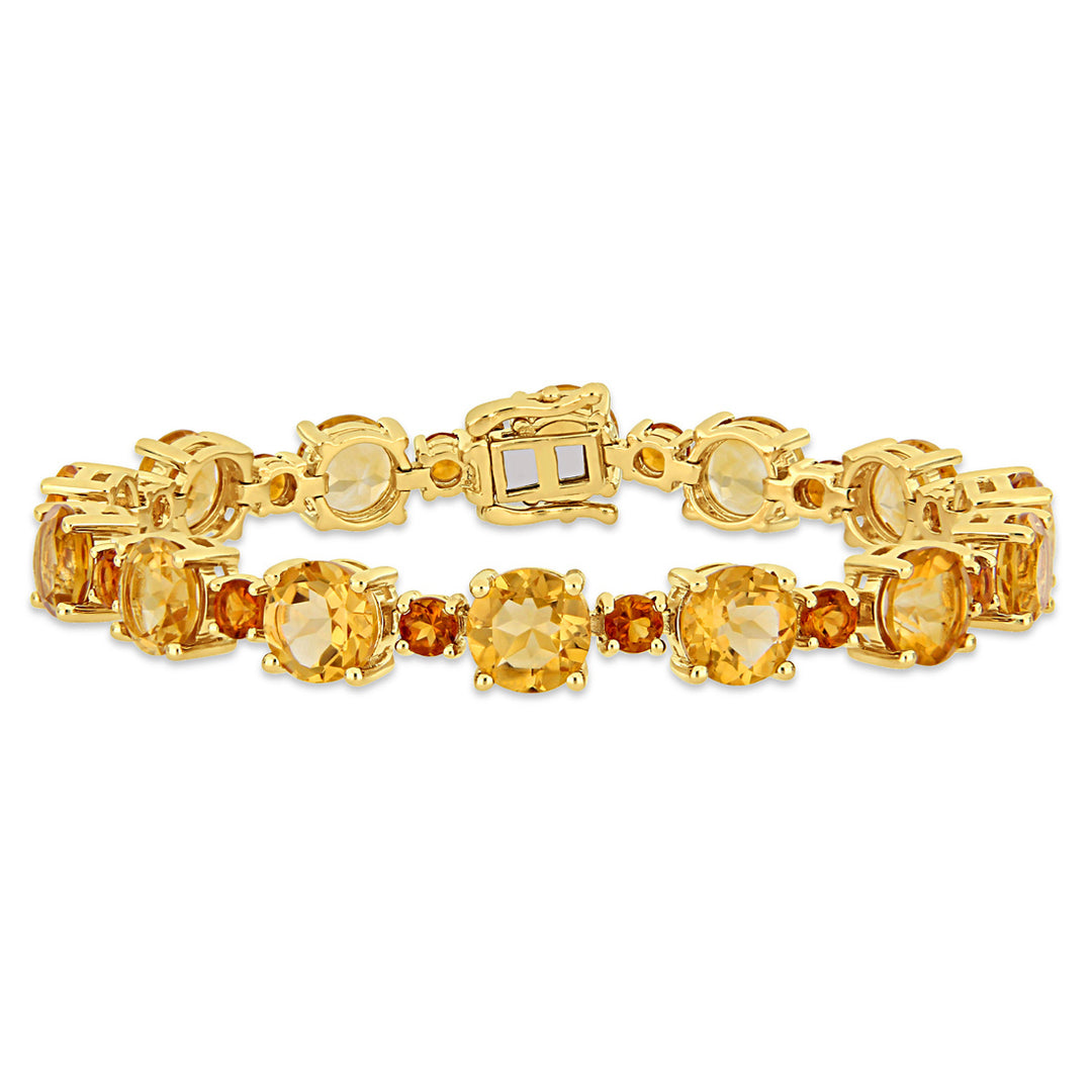 29.35 Carats (ctw) Madeira Citrine Bracelet in Yellow Plated Sterling Silver 7.25 inches Image 1