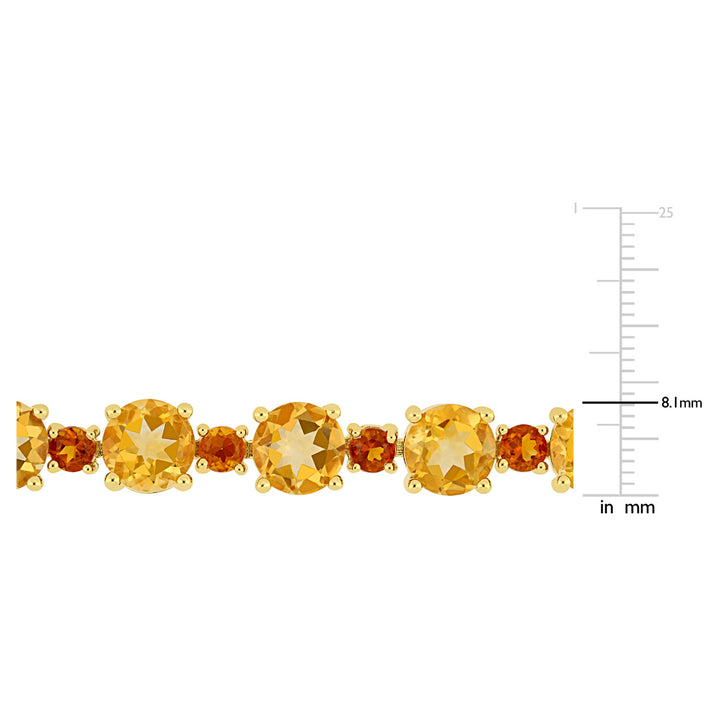 29.35 Carats (ctw) Madeira Citrine Bracelet in Yellow Plated Sterling Silver 7.25 inches Image 2