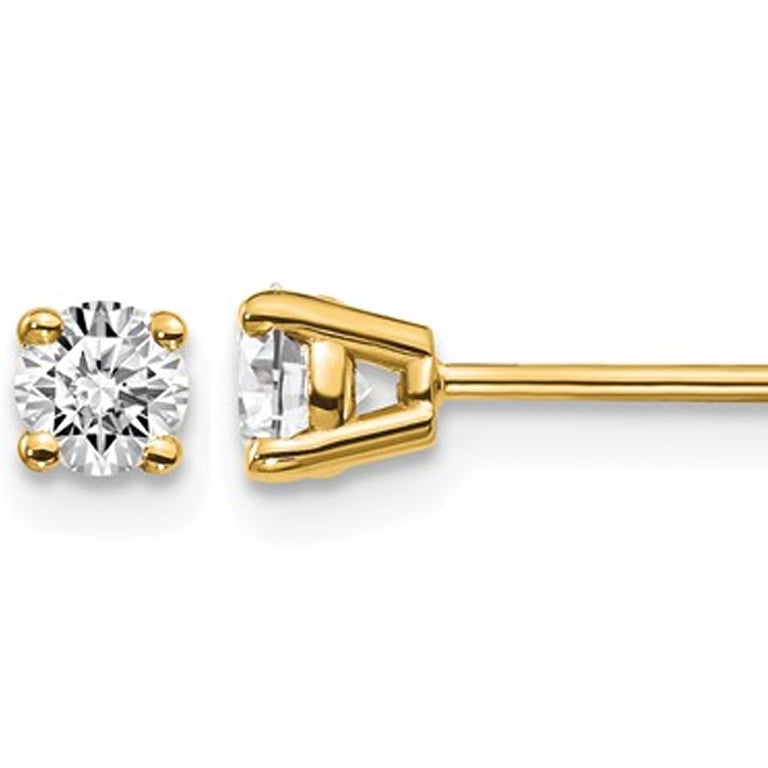 1/3 Carat (ctw VS2-Si1 D-E-F) Lab Grown Diamond Solitaire Stud Earrings in 14K Yellow Gold Image 1