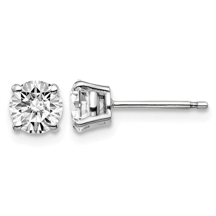 1.00 Carat (ctw VS2-SI1D-E-F) Lab-Grown Diamond Solitaire Stud Earrings in 14K White Gold Image 1