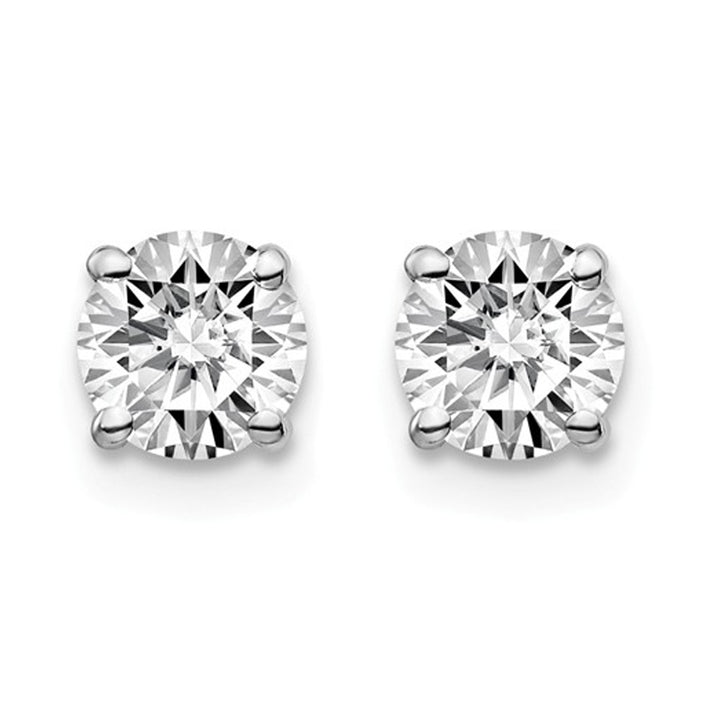 1.00 Carat (ctw VS2-SI1D-E-F) Lab-Grown Diamond Solitaire Stud Earrings in 14K White Gold Image 3
