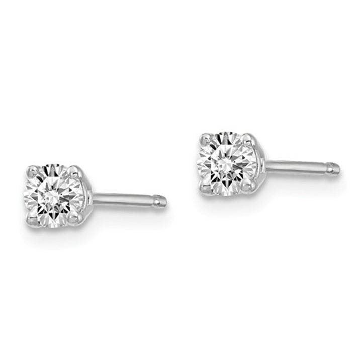 1/4 Carat (ctw VS2-Si1 D-E-F) Lab Grown Diamond Solitaire Stud Earrings in 14K White Gold Image 3