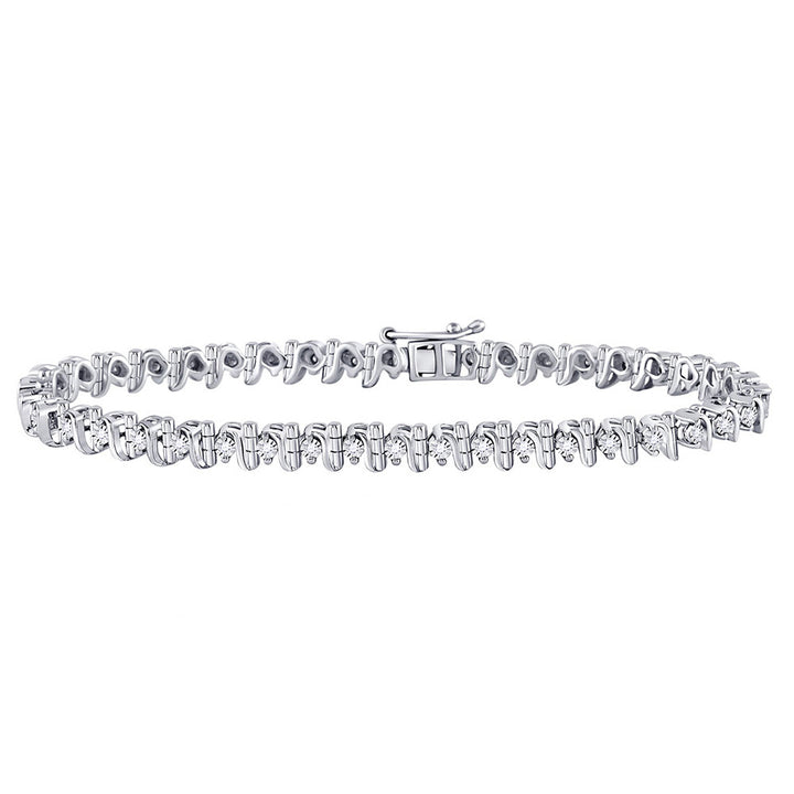 1/3 Carat (ctw J-K I3) Diamond Bracelet in Sterling Silver Image 1