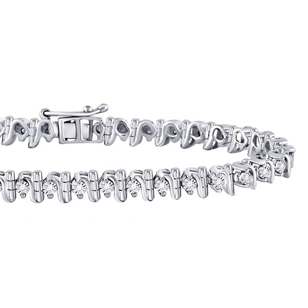 1/3 Carat (ctw J-K I3) Diamond Bracelet in Sterling Silver Image 2