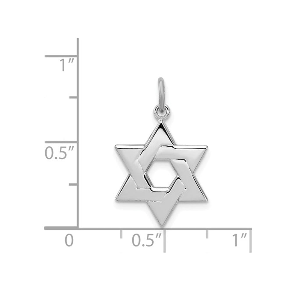 Star of David Pendant Necklace in Rhoduim Plated Sterling Silver with Chain Image 3