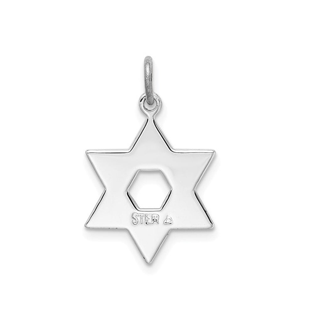 Star of David Pendant Necklace in Rhoduim Plated Sterling Silver with Chain Image 4