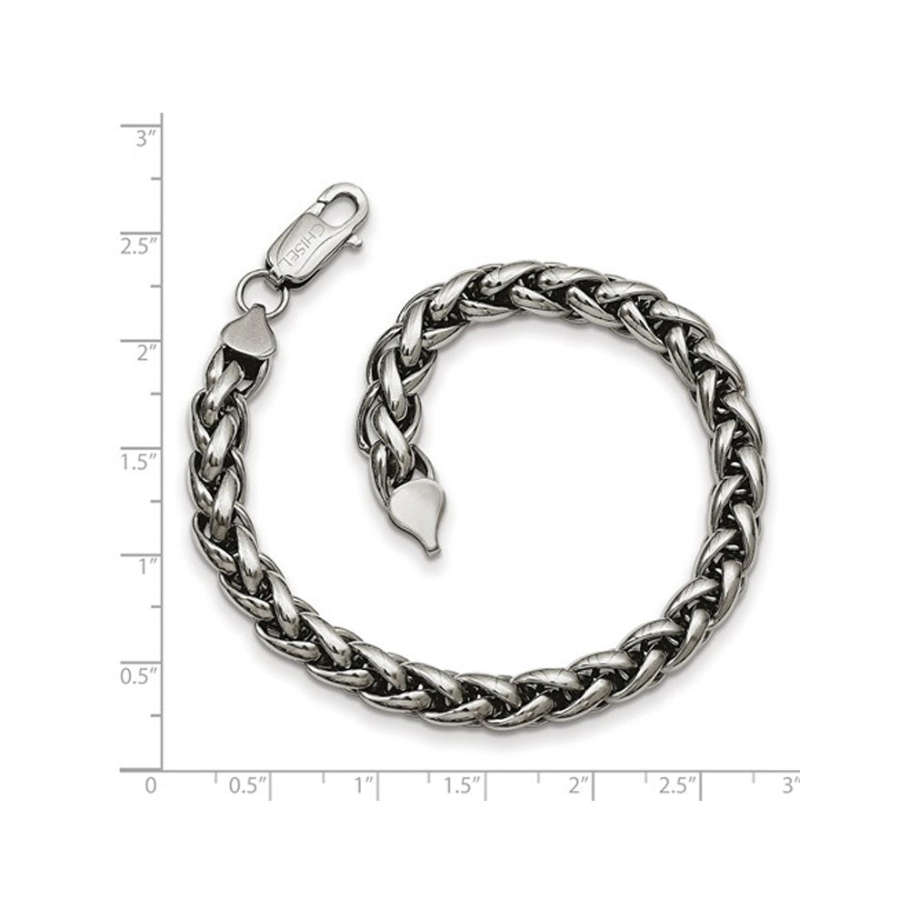 Mens Bracelet in Polished Stainless Steel 8.50 Inches Image 2