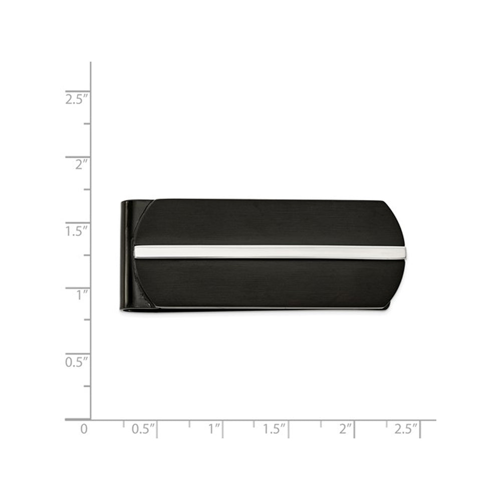 Mens Black Plated Money Clip in Polished Stainless Steel Image 3