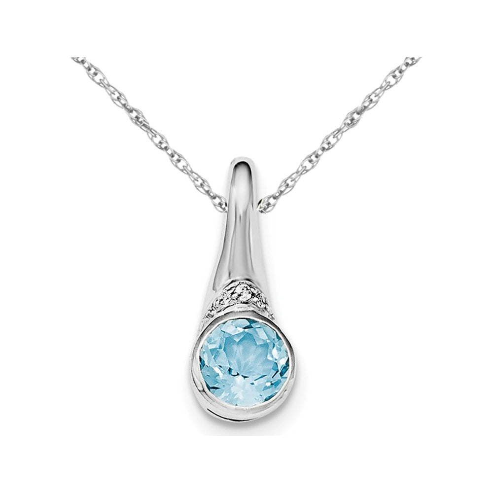 2.25 Carat (ctw) Blue Topaz Dangle Drop Pendant Necklace in Sterling Silver with Chain Image 1