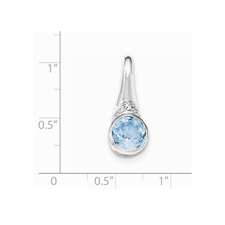 2.25 Carat (ctw) Blue Topaz Dangle Drop Pendant Necklace in Sterling Silver with Chain Image 2