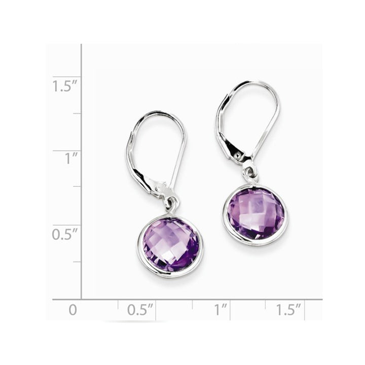 Sterling Silver Amethyst Drop Dangle Earrings 3/5 Carat (ctw) Image 2