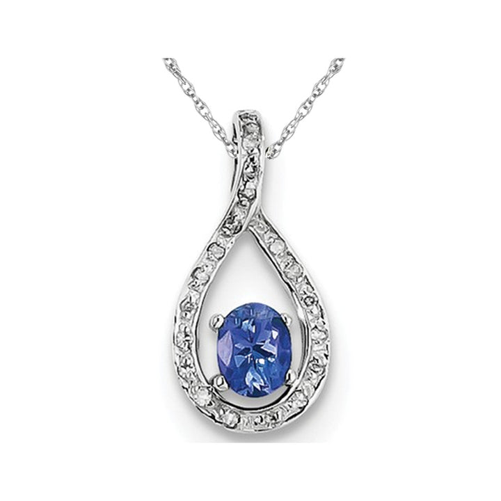 Sterling Silver Tanzanite Infinity Pendant Necklace with Chain 1/4 Carat (ctw) Image 1