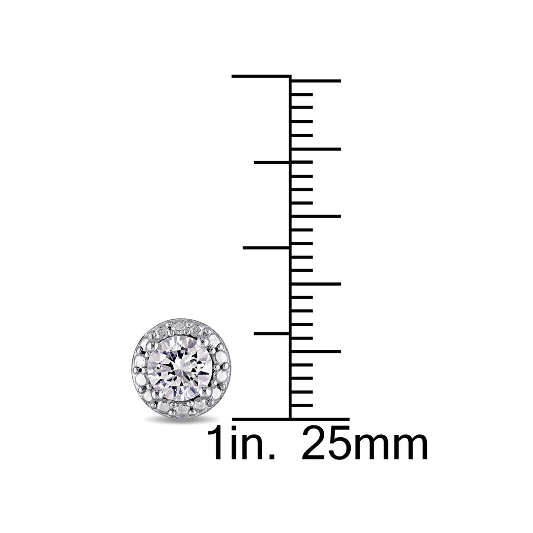 1.25 Carat (ctw) Lab-Created White Sapphire Earrings in Sterling Silver Image 3