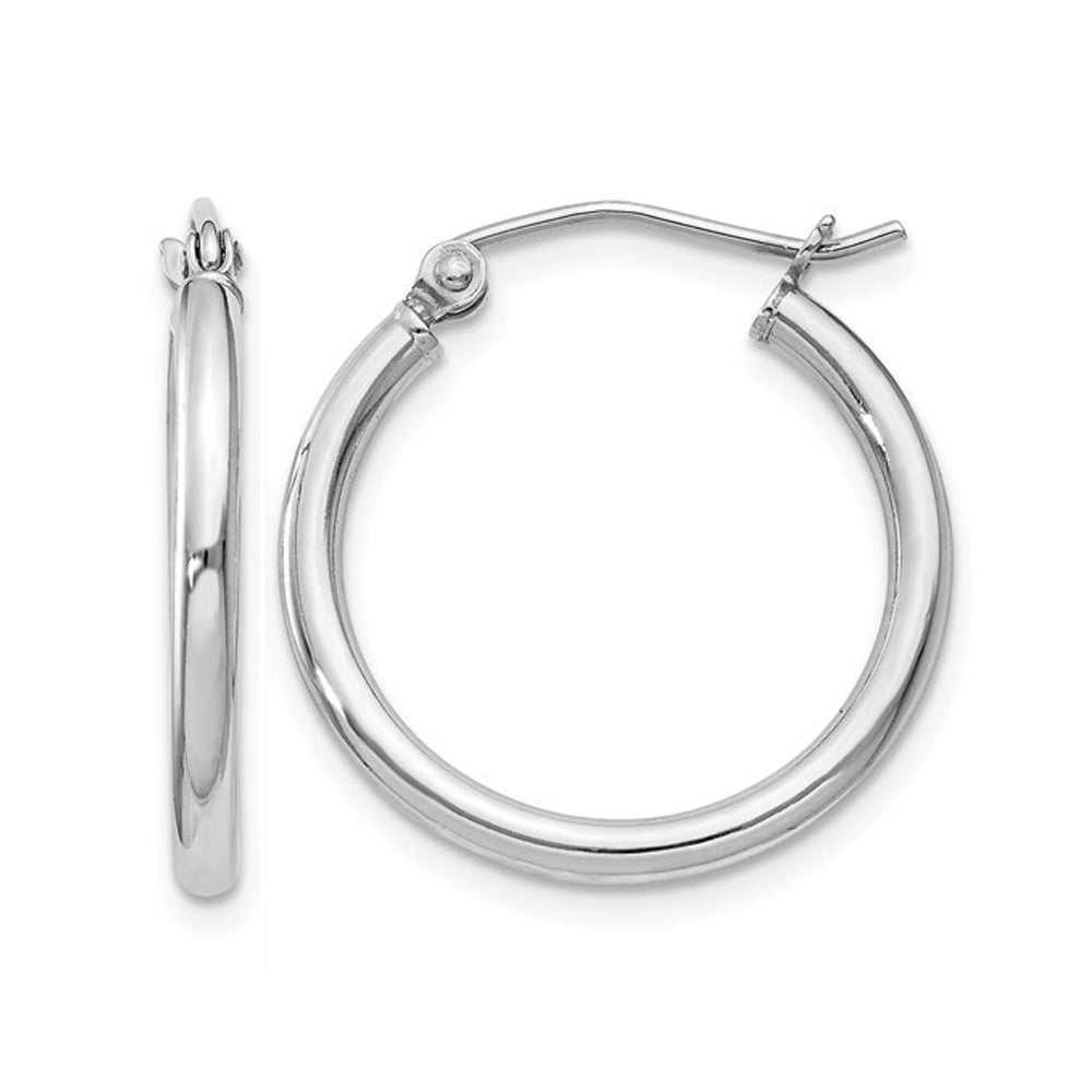 Small Hoop Earrings in Sterling Silver 3/4 Inch (2.0mm) Image 1