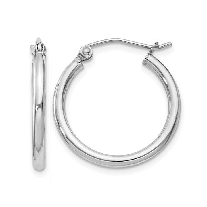 Small Hoop Earrings in Sterling Silver 3/4 Inch (2.0mm) Image 1