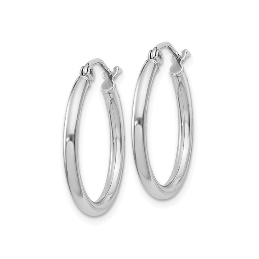 Small Hoop Earrings in Sterling Silver 3/4 Inch (2.0mm) Image 2