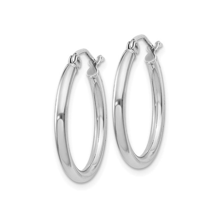 Small Hoop Earrings in Sterling Silver 3/4 Inch (2.0mm) Image 3