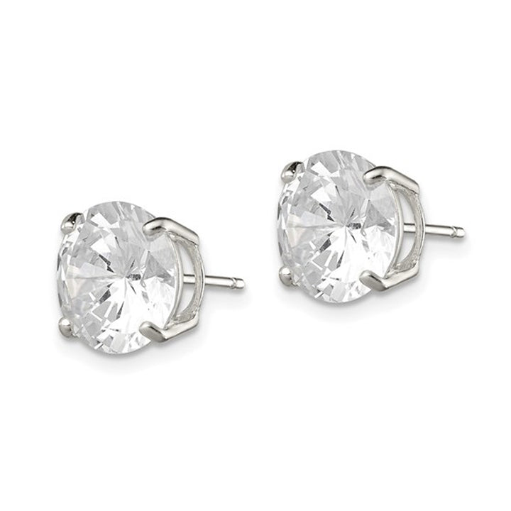 10mm Cubic Zirconia (CZ) (CZ) Stud Earrings 8.00 Carat (ctw) in Sterling Silver Image 4