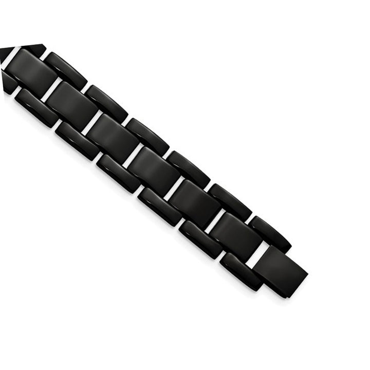 Stainless Steel Mens Black Plating Bracelet 8.5 Inches Image 1