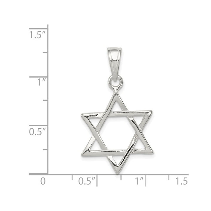 Sterling Silver Star of David Pendant Necklace with Chain Image 3