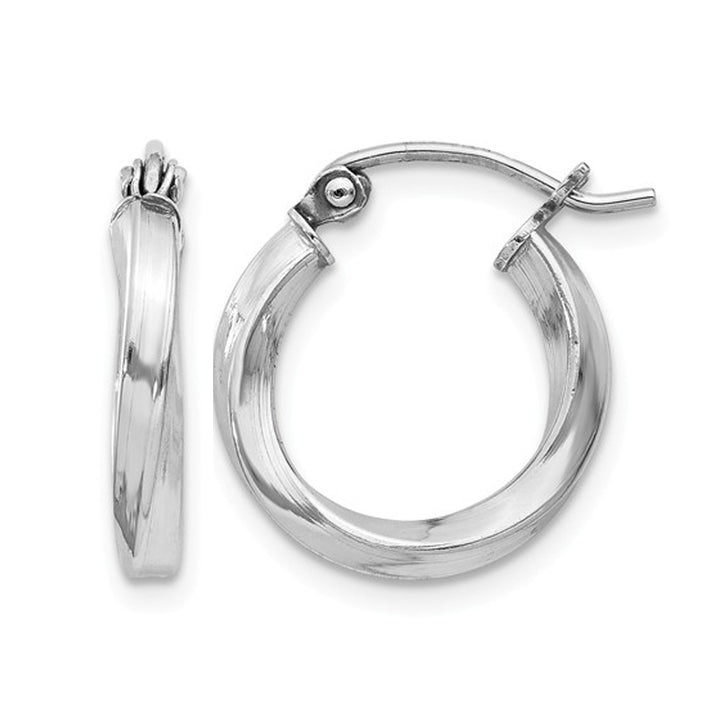 Extra Small Twisted Hoop Earrings in Sterling Silver 1/2 Inch (2.5mm) Image 1