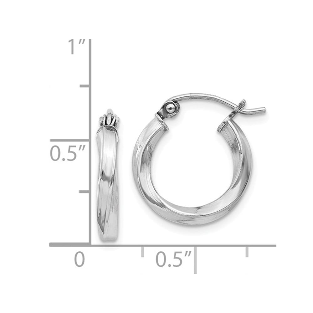 Extra Small Twisted Hoop Earrings in Sterling Silver 1/2 Inch (2.5mm) Image 2