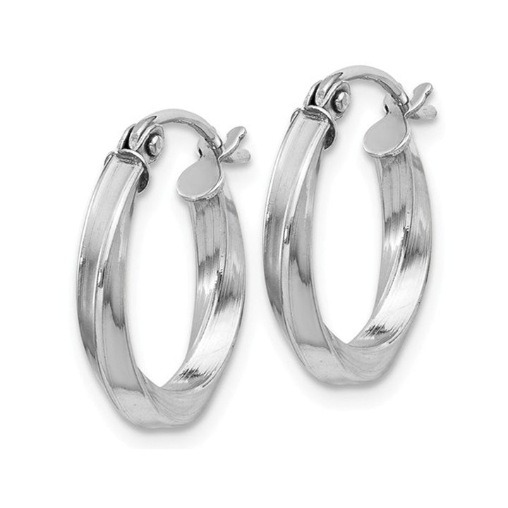 Extra Small Twisted Hoop Earrings in Sterling Silver 1/2 Inch (2.5mm) Image 3