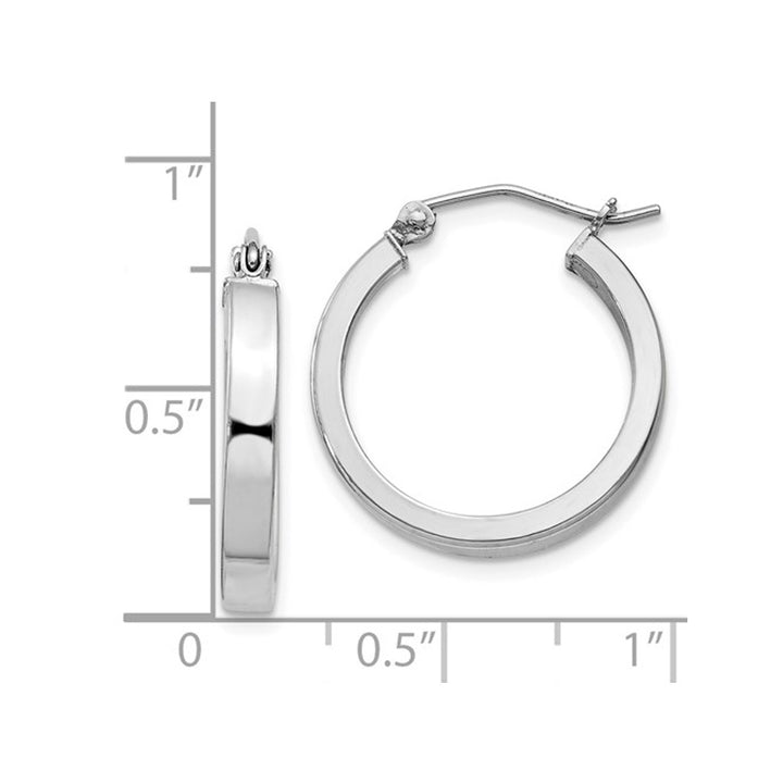 Small Diamond Cut Hoop Earrings in Sterling Silver 3/4 Inch (3.0mm) Image 3