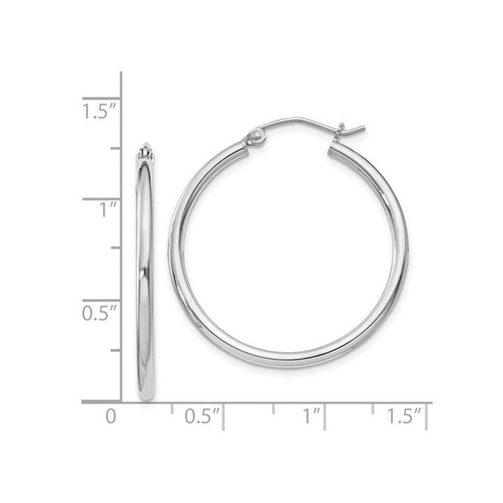 Medium Hoop Earrings in Sterling Silver 1 1/4 (2.0mm) Image 3