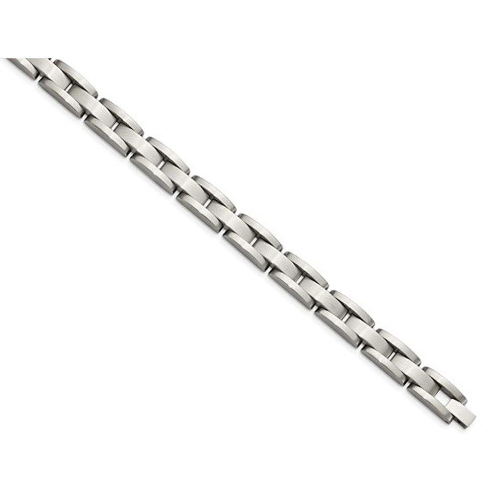 Stainless Steel Mens Brushed and Polished Bracelet 8 Inches Image 2