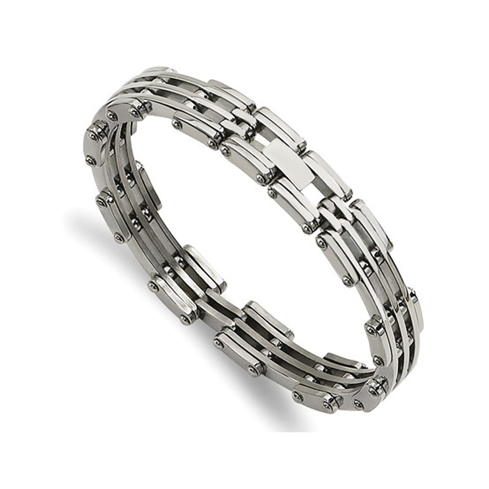 Mens Link Bracelet in Stainless Steel Image 1