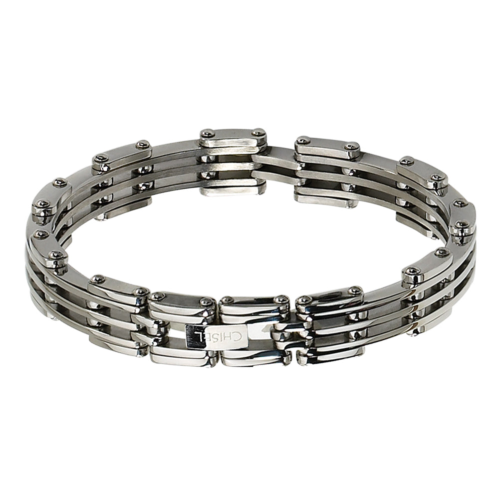 Mens Link Bracelet in Stainless Steel Image 2