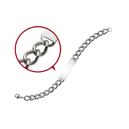 Mens ID Bracelet in Stainless Steel 8.5 Inch Image 2