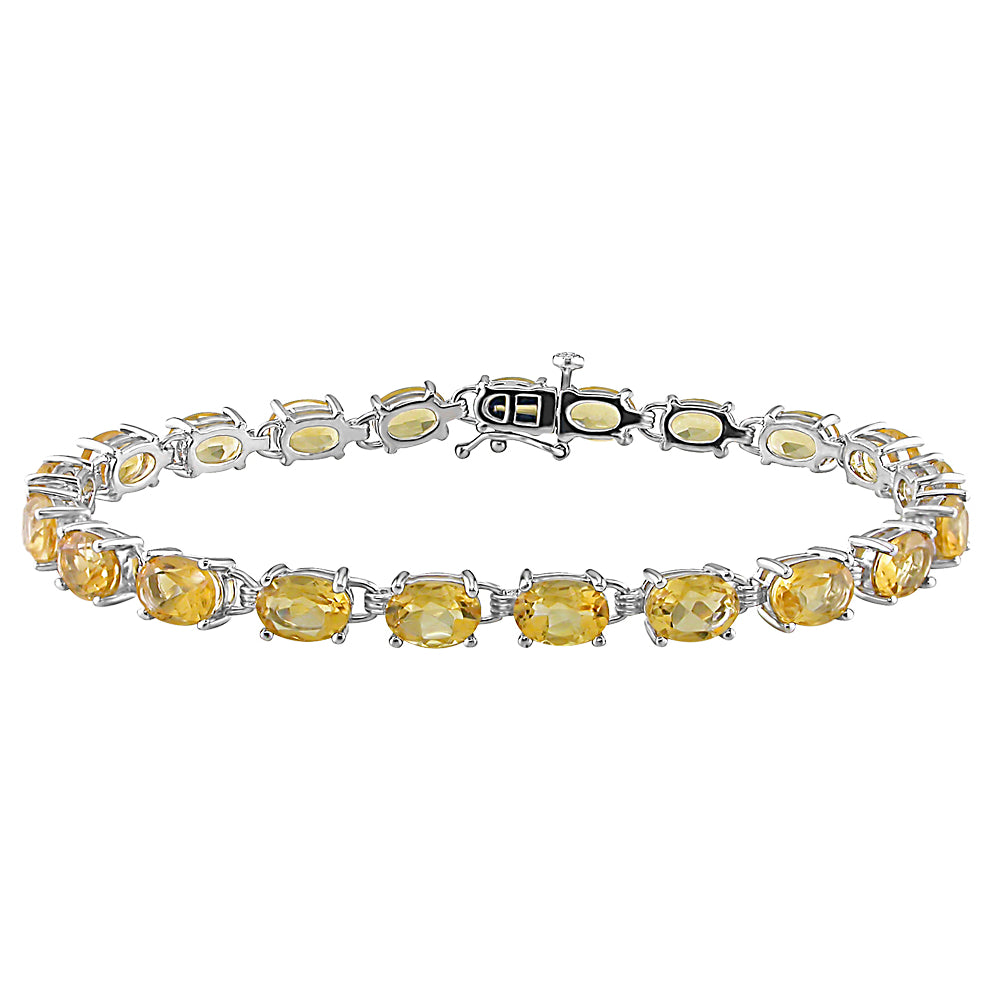 14.75 Carat (ctw) Yellow Citrine Bracelet in Sterling Silver Image 1