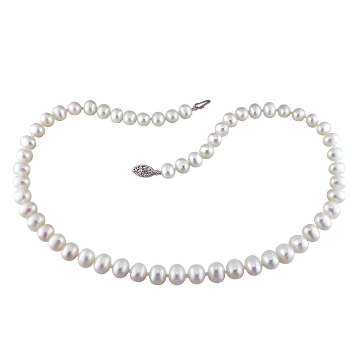 White Potato Freshwater Cultured Pearl 6.5-7mm Necklace (18 inch) in Sterling Silver Image 1