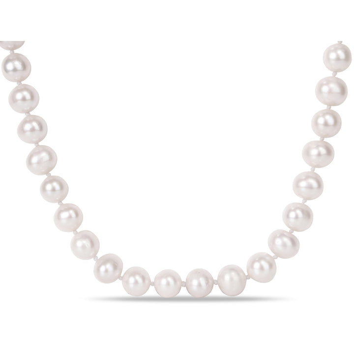 Freshwater Cultured Pearl 9-10mm Necklace (18 inch) and Earring Set Image 2