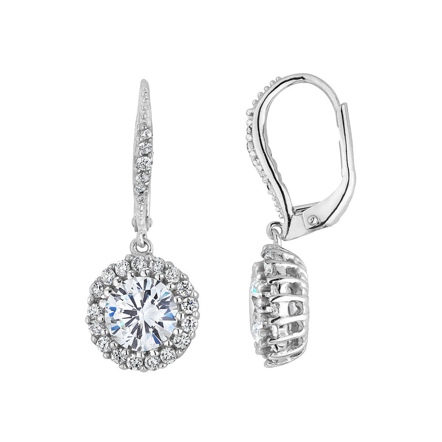 2.50 Carats (ctw) Crystal Drop Dangle Earring Sterling Silver Image 1