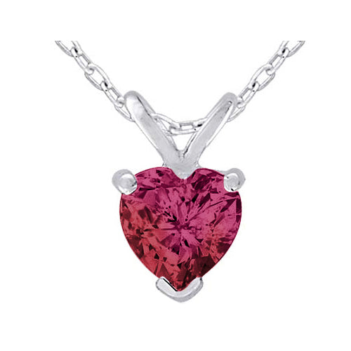 1.50 Carat (ctw) Lab-Created Ruby Heart Earrings and Pendant Necklace Set in Sterling Silver Image 2