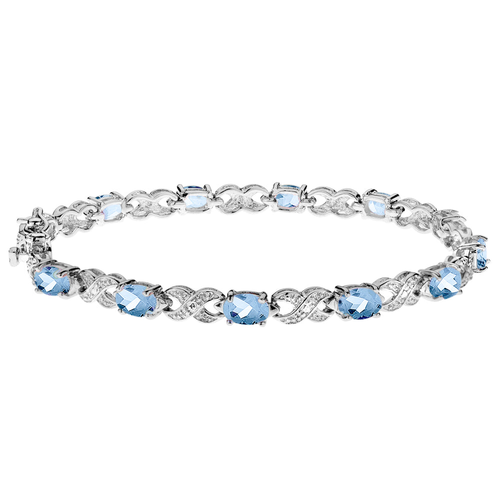 5.00 Carat (ctw) Blue Topaz Bracelet in Sterling Silver Image 1