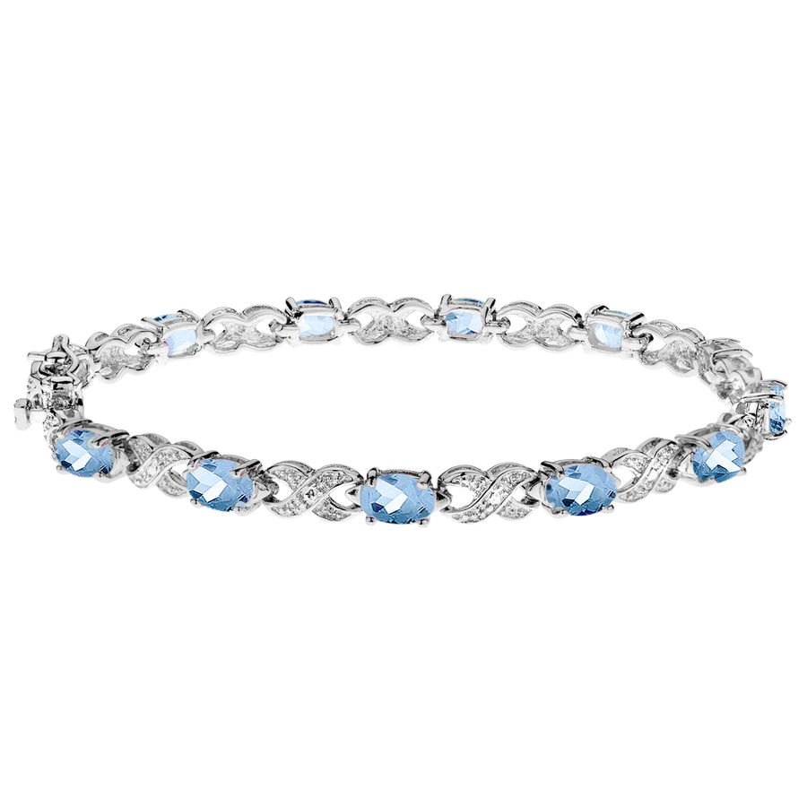 5.00 Carat (ctw) Blue Topaz Bracelet in Sterling Silver Image 1