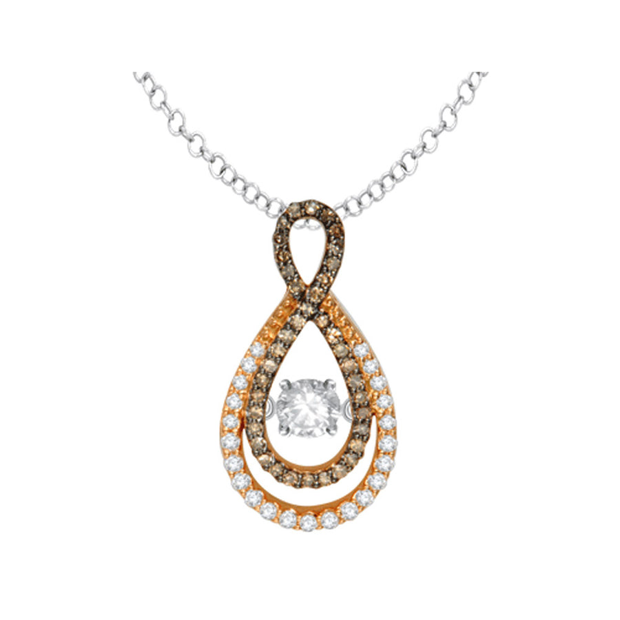 Glittering Stars Dancing Diamond Infinity Pendant 2/5 (ctw) 14K Rose Gold with Chain Image 1