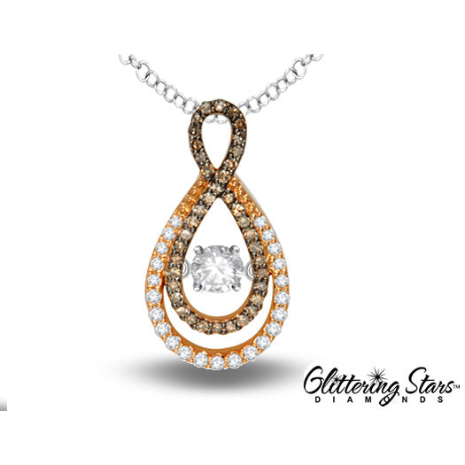 Glittering Stars Dancing Diamond Infinity Pendant 2/5 (ctw) 14K Rose Gold with Chain Image 2