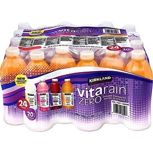 Kirkland Signature Vita Rain Zero Variety: Vitamin Enhanced Water (20 oz 24 ct) Image 1