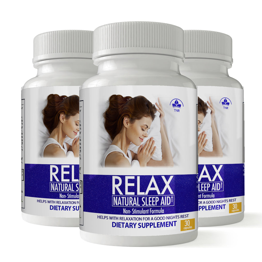 Relax Natural Sleep Aid Insomnia Support 3 Bottles Natural Dietary Supplement Image 1