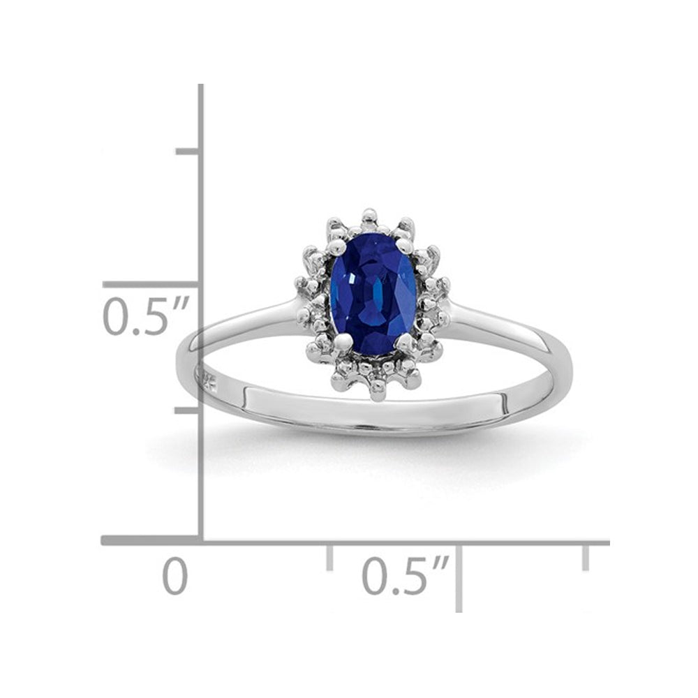 1/2 Carat (ctw) Natural Sapphire Ring in Polished Sterling Silver Image 2