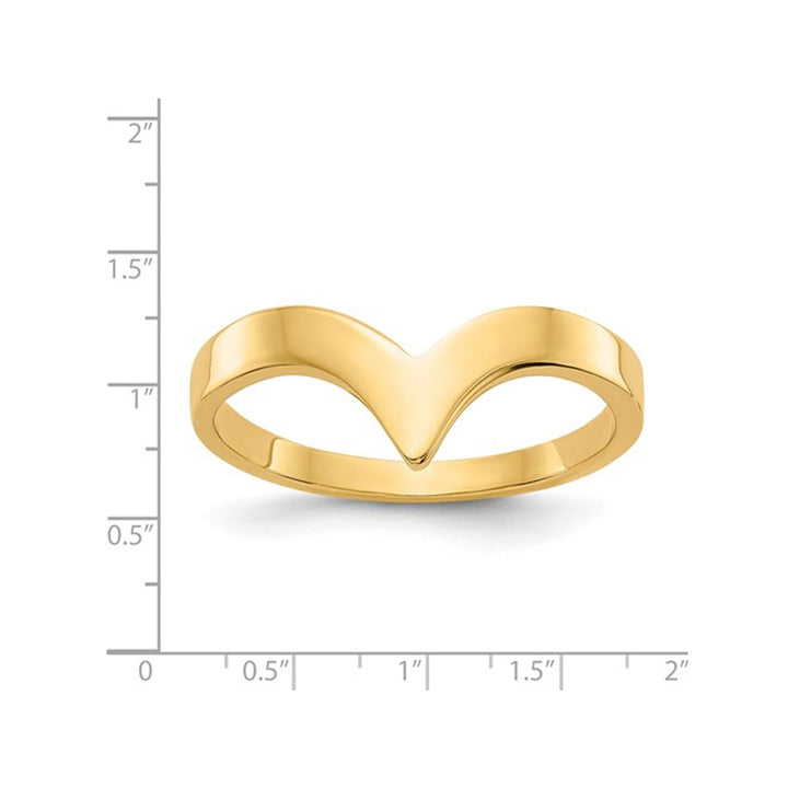 14K Yellow Gold Chevron Wedding Ring Band Image 2