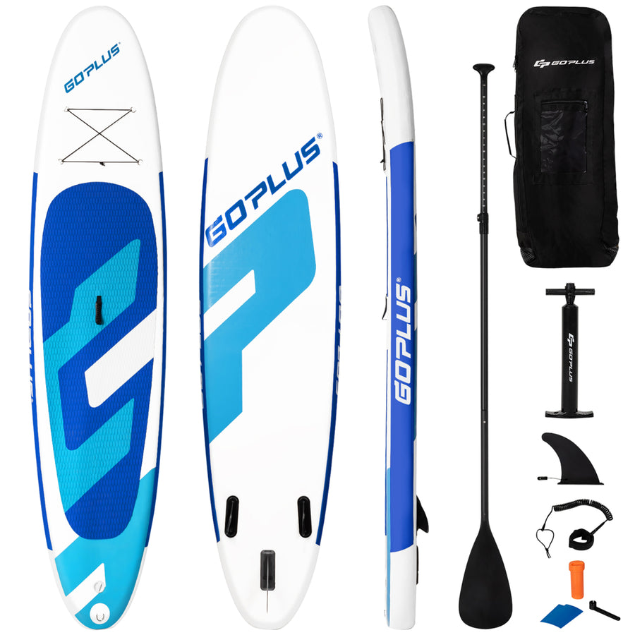 11ft Inflatable Stand Up Paddle Board 6 Thick W/Backpack Leash Aluminum Paddle Image 1