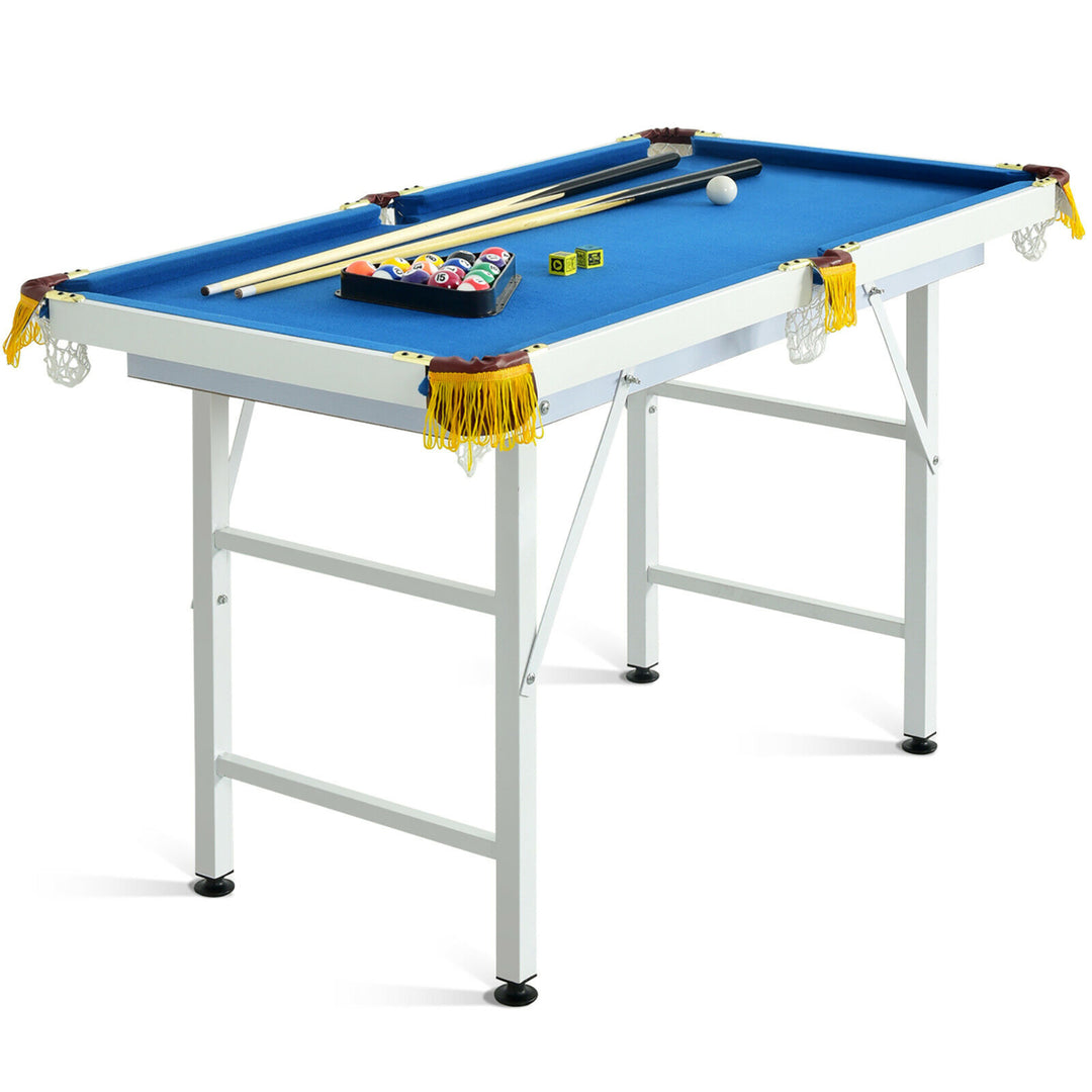 47 Folding Billiard Table Pool Game Table for Kids w/ Cues and Chalk and Brush Image 1